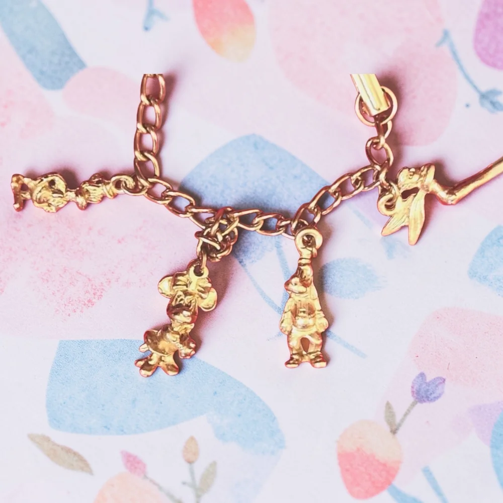 Antique Disney Vintage Childs 6" Silvertone Donald, Mickey Dumbo Bracelet - Picture 5 of 9